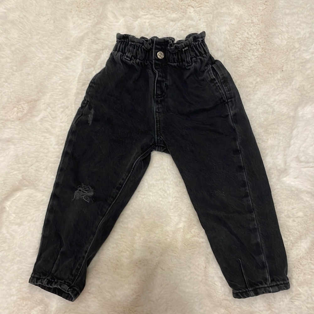 Zara 2-3T Black Paperbag Jeans